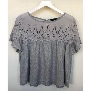 J.Crew Gray Short Sleeve Shirt (Medium)